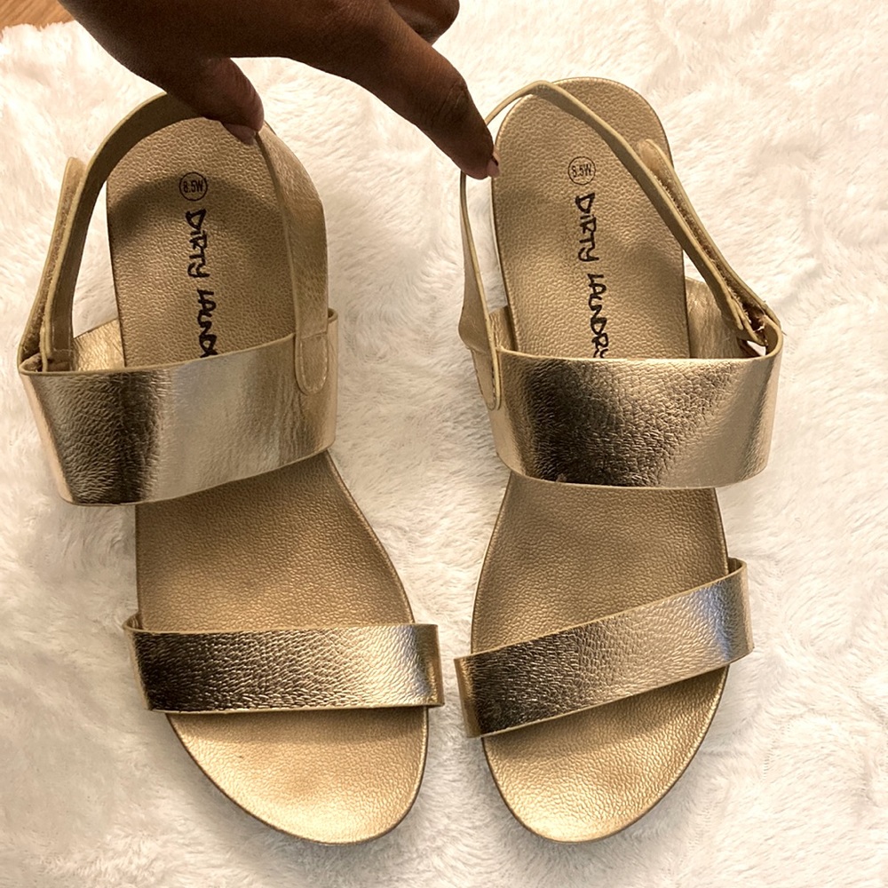 Golden size 8.5 wide Dirty Laundry brand sandals